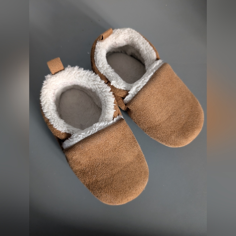 Cozy Tan Kids Slippers